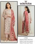 Edenrobe 3 Piece Digital Print Lawn