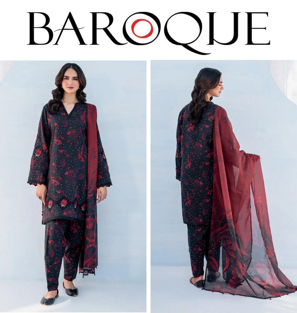 BAROQUE BRAND  LUXURY PRIMEIUM PRINTED LAWN VOL SUIT