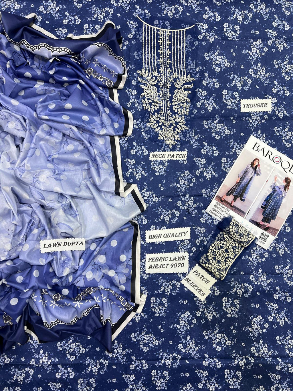 BAROQUE BRAND  LUXURY PRIMEIUM PRINTED LAWN VOL SUIT