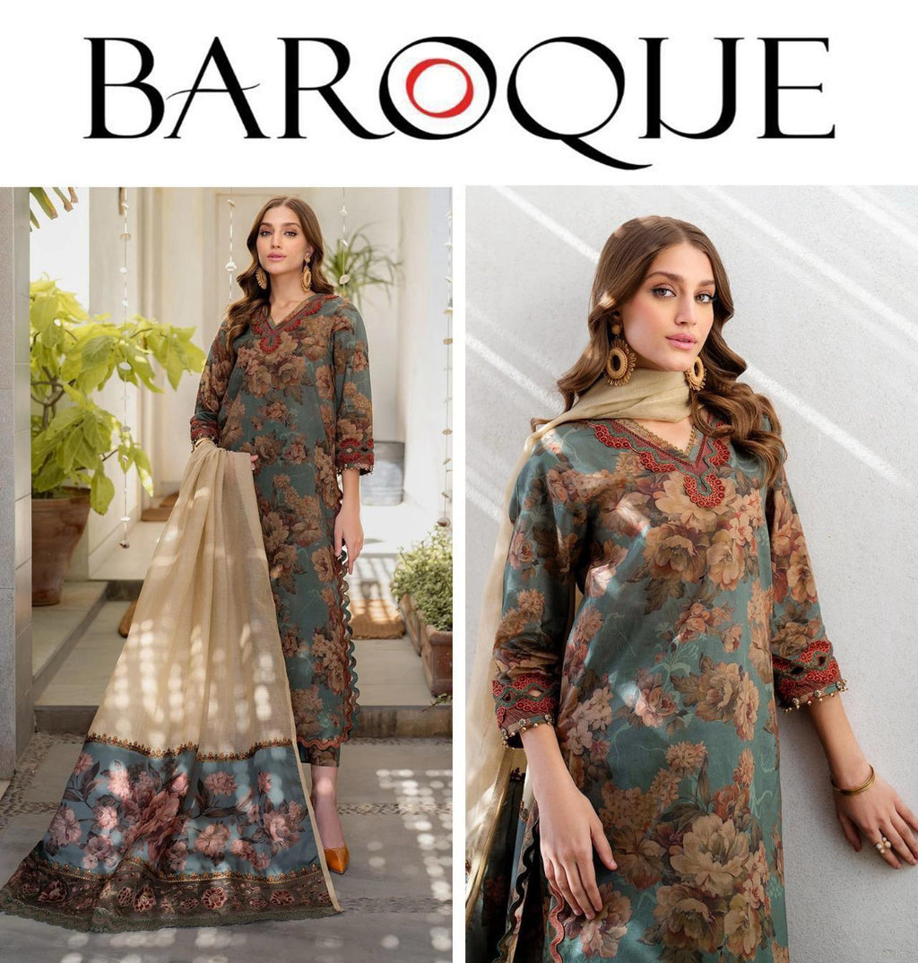 BAROQUE BRAND  LUXURY PRIMEIUM PRINTED LAWN VOL SUIT