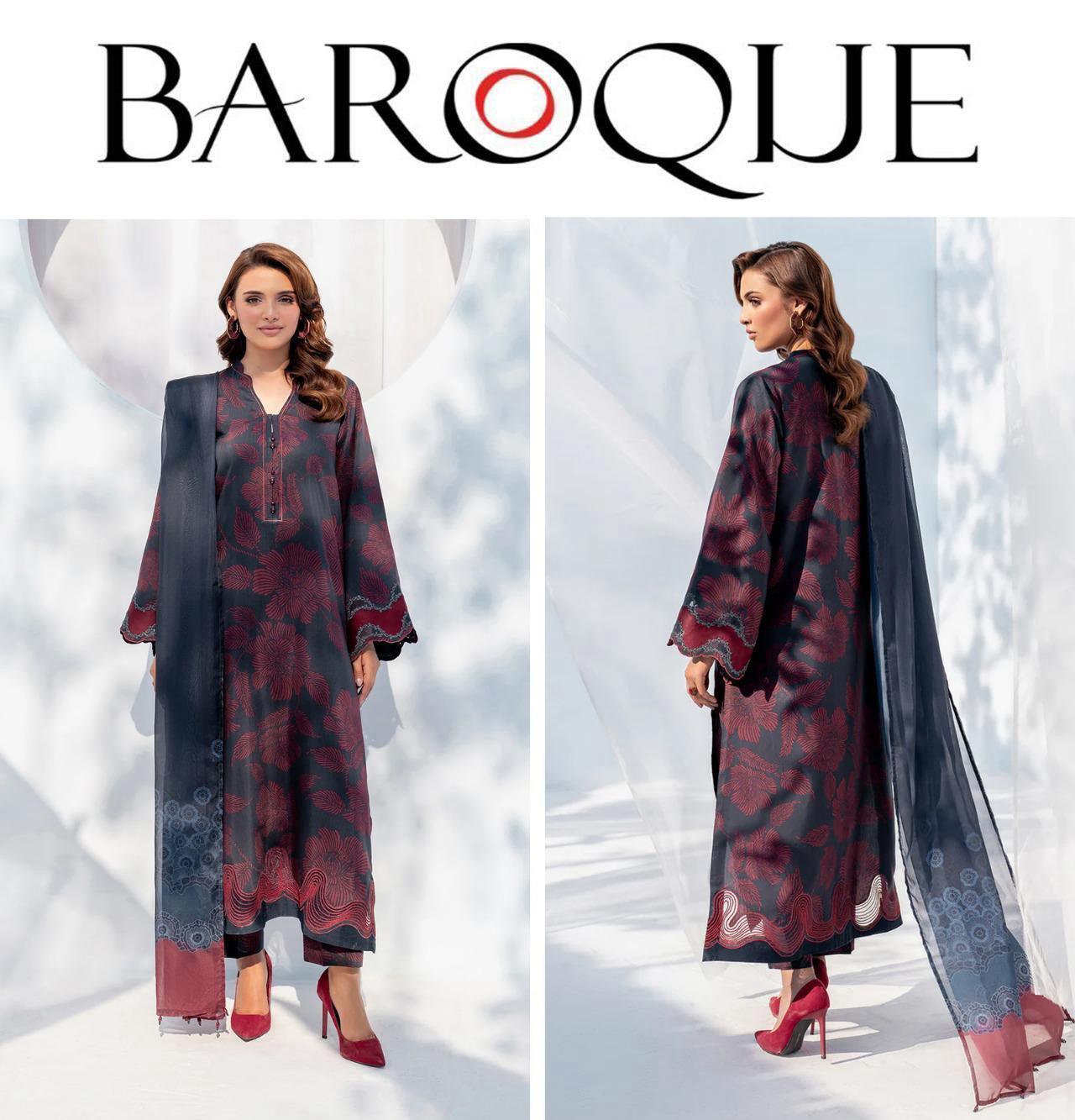 BAROQUE BRAND  LUXURY PRIMEIUM PRINTED LAWN VOL SUIT
