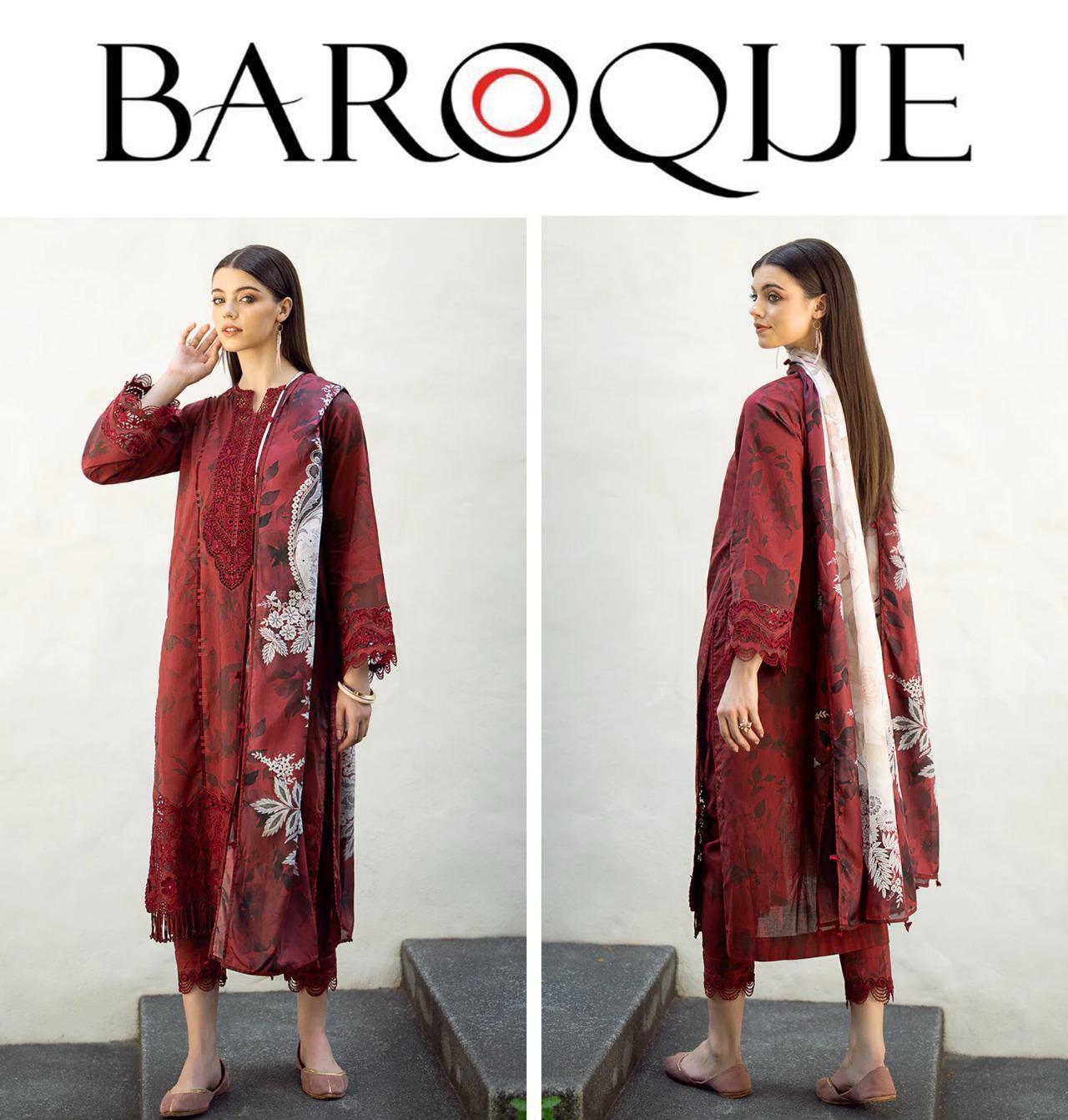 BAROQUE BRAND  LUXURY PRIMEIUM PRINTED LAWN VOL SUIT