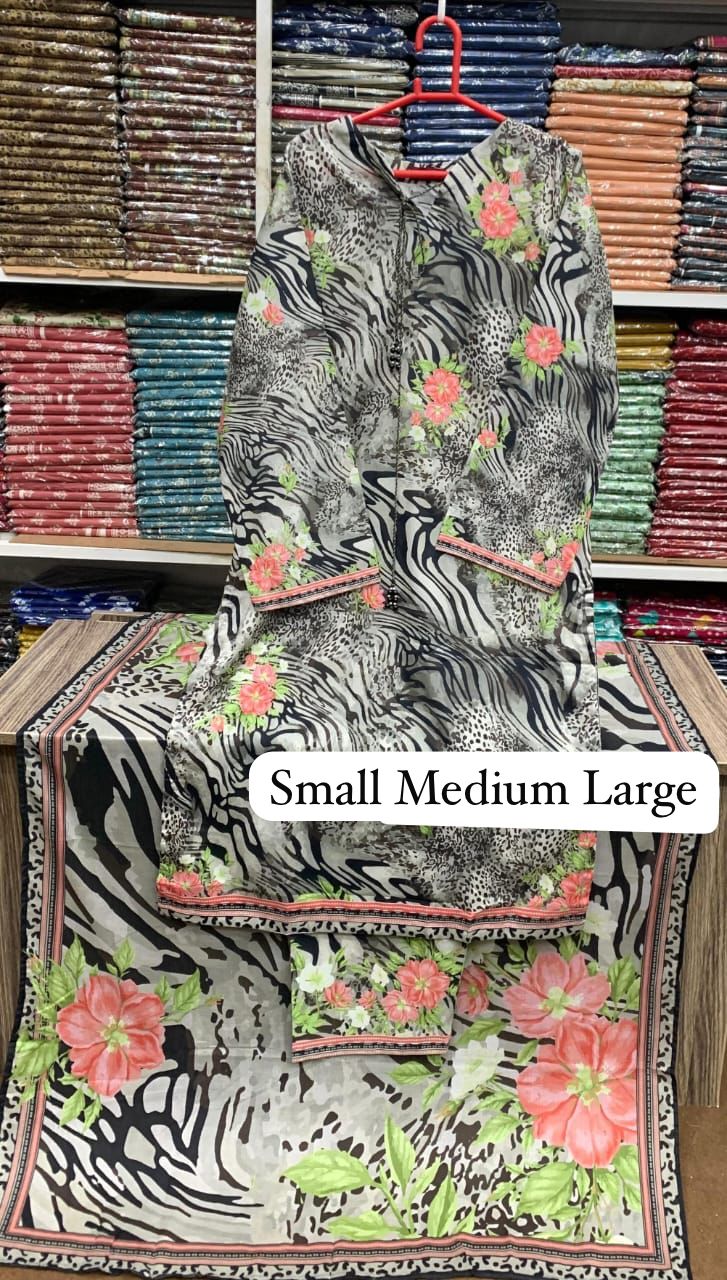 Original Stitched by Bin Saeed PRINTED LAWN WITH LACEWORK
