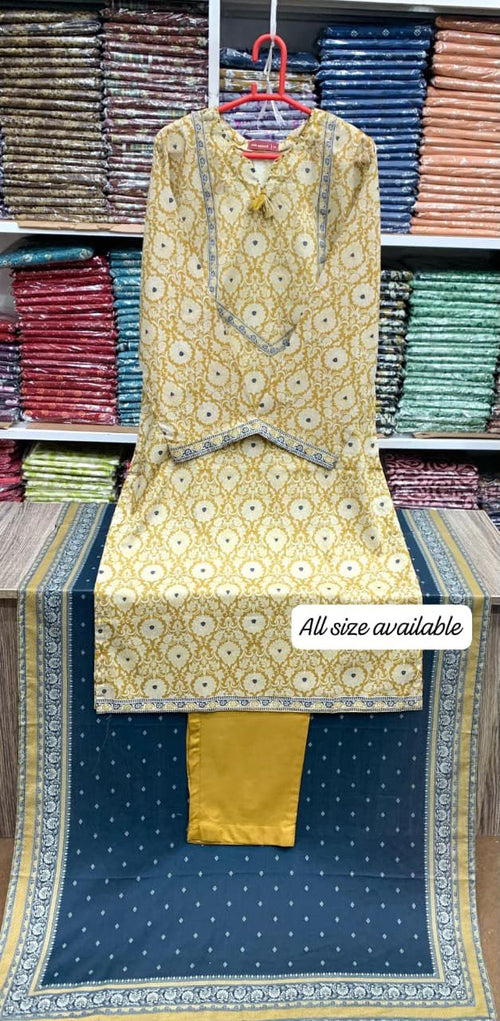 Original Stitched by Bin Saeed PRINTED LAWN WITH LACEWORK