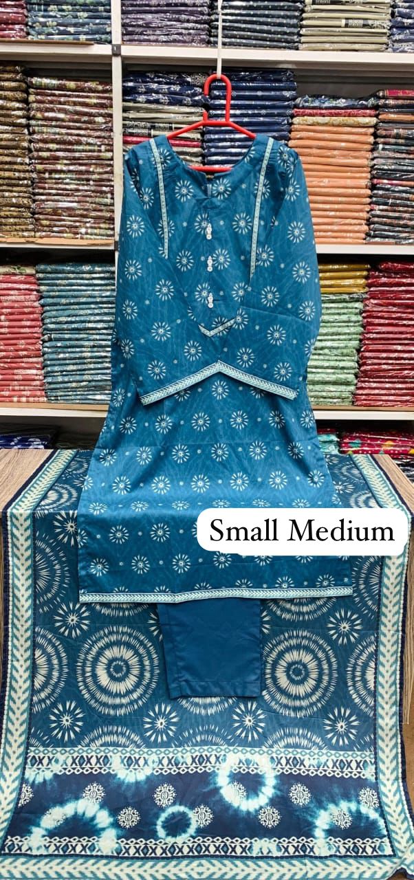 Original Stitched by Bin Saeed PRINTED LAWN WITH LACEWORK
