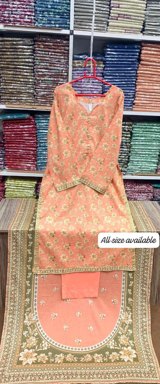Original Stitched by Bin Saeed PRINTED LAWN WITH LACEWORK