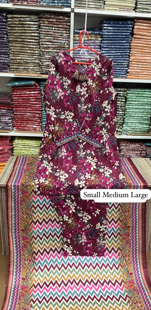 Original Stitched by Bin Saeed PRINTED LAWN WITH LACEWORK