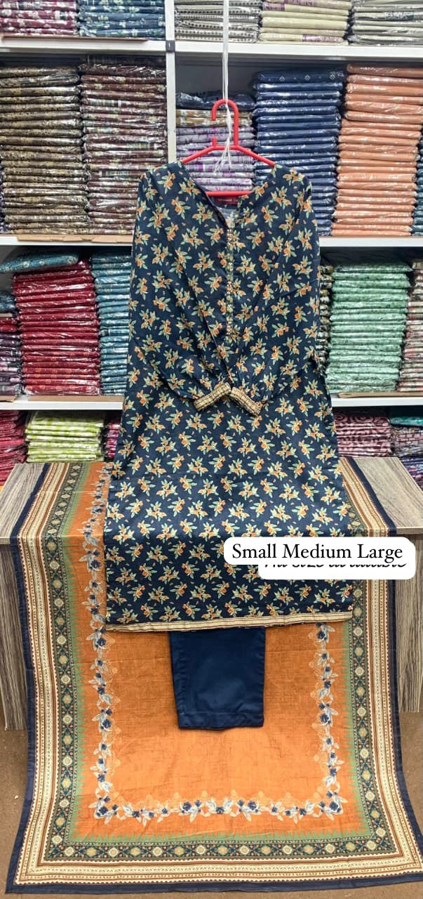 Original Stitched by Bin Saeed PRINTED LAWN WITH LACEWORK