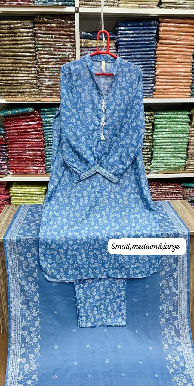 Original Stitched by Bin Saeed PRINTED LAWN WITH LACEWORK
