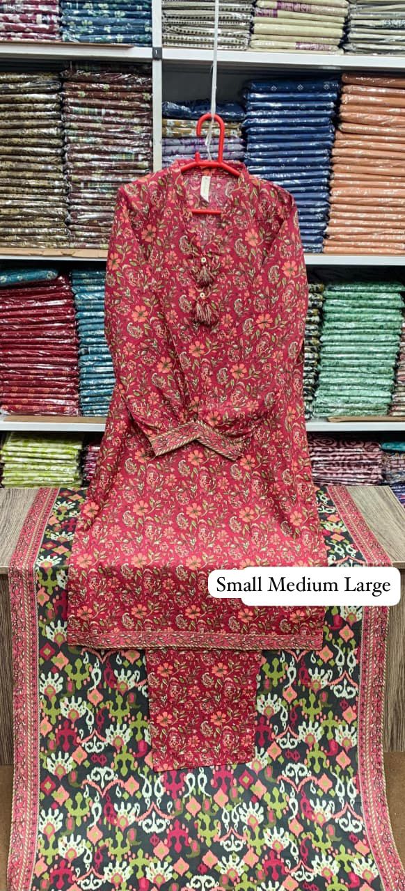 Original Stitched by Bin Saeed PRINTED LAWN WITH LACEWORK