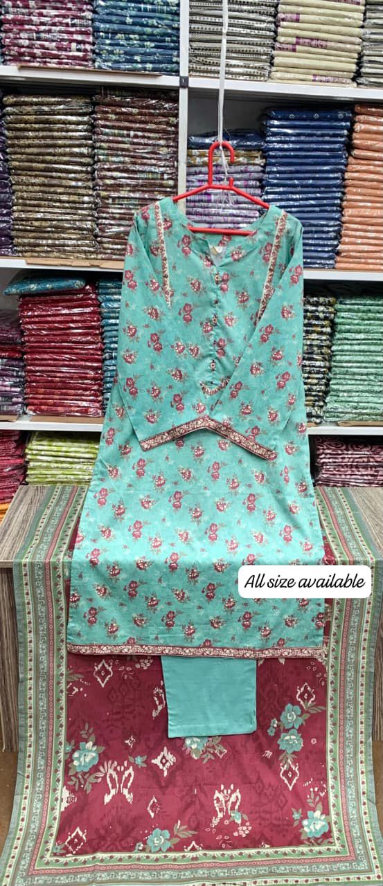 Original Stitched by Bin Saeed PRINTED LAWN WITH LACEWORK